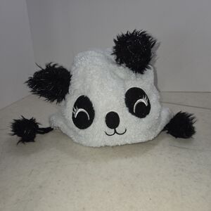 Wonder Nation Panda Fuzzy Hat - Black and White